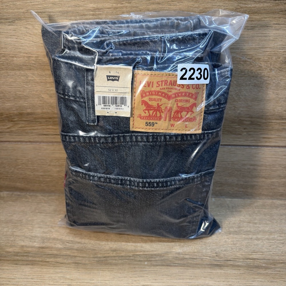 NWT Levis 559 Relaxed Straight Jeans Mens Big & Tall 52x29 Just Being Me Black - Picture 13 of 13